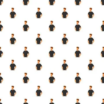 Smiling man character repeating seamless pattern background Stock Illustration