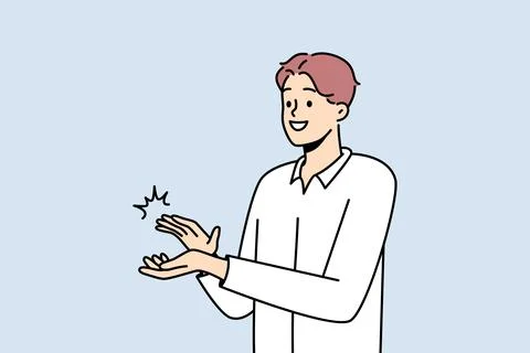 Smiling man clap hands Illustrazione stock