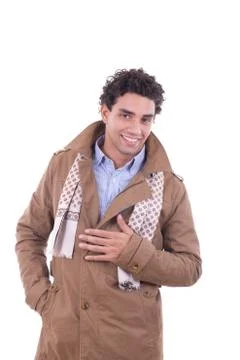 Smiling man in the coat Stock Photos