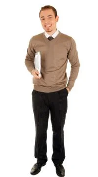 Smiling man with documentation Stock Photos