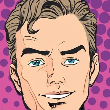 A smiling man face Stock Illustration