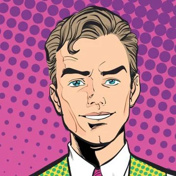 A smiling man face. Smiling man. Speaking man. Illustrazione stock