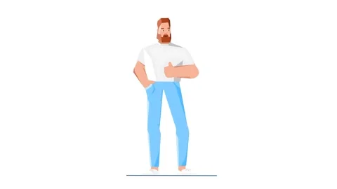 Smiling Man Giving Thumbs Up 2D Animation Stock-Footage 277274444
