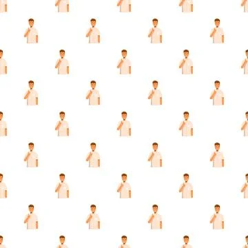 Smiling man giving thumbs up repeating pattern Stock Illustration