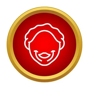 Smiling man head icon for face treatment Stock Illustration
