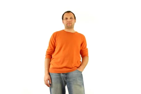 Smiling man isolated over white background  Stock Footage 882928