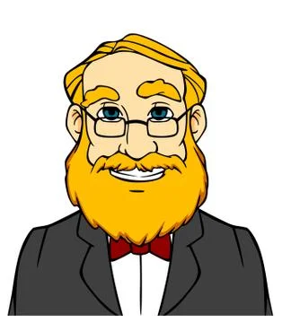 Smiling man with orange beard Stock Illustration