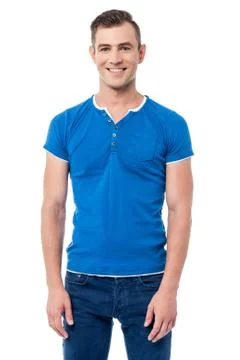Smiling man posing casualy Stock Photos