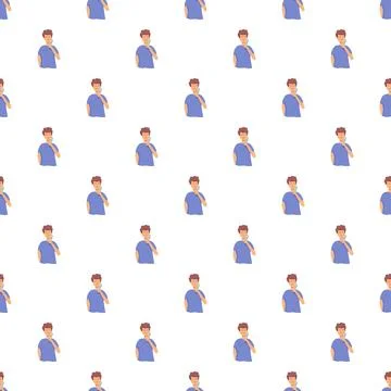 Smiling man talking on phone seamless pattern 스톡 일러스트