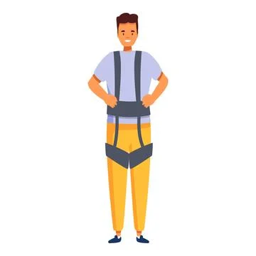 Smiling man wearing posture corrector standing upright and confident Stock Illustration