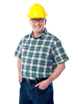 Smiling matured architect posing Stock Photos