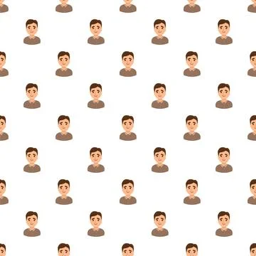 Smiling men avatars creating seamless pattern Stock Illustration