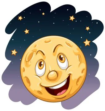 A smiling moon Ilustração Stock