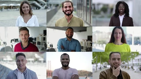 Smiling multiethnic people looking at camera Video stock 120453329