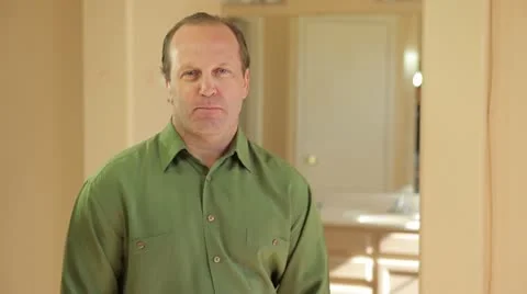 Smiling Nodding White Man Stock Footage 21258570