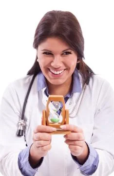 Smiling nurse with freestone Stock Photos