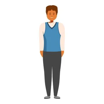 Smiling office worker standing with hands behind back Stock Illustration