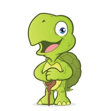 Smiling old turtle Stock Illustration
