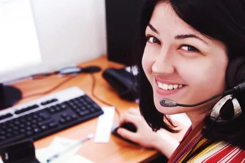 Smiling operator Stock Photos