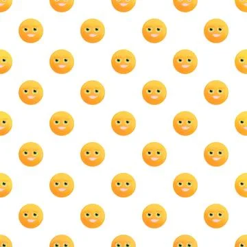 Smiling orange cartoon faces creating a seamless pattern Stock Illustration