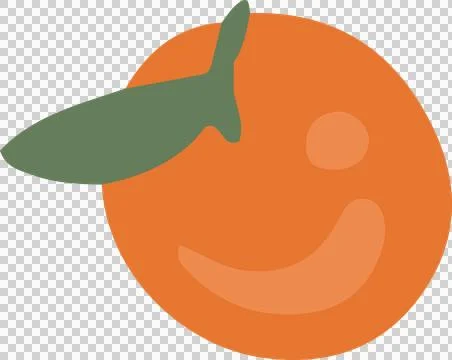 Smiling orange fruit is appearing in flat vector design with green leaf on Stock Illustration