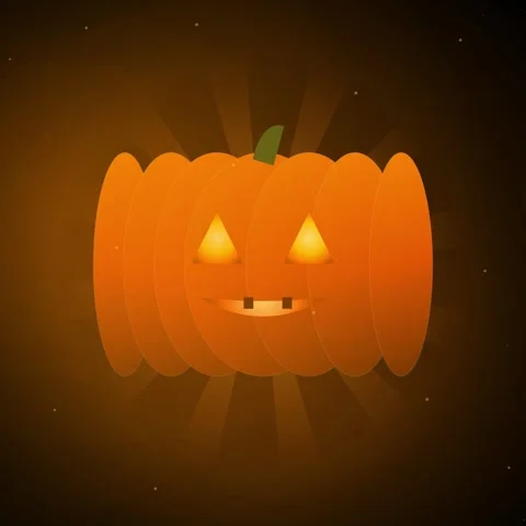 Smiling Orange Pumpkin Face Animation for Fall Harvest Background Stock Footage 345690850