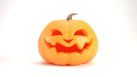 Smiling orange pumpkin isolated on transparent background for halloween concept 스톡 일러스트
