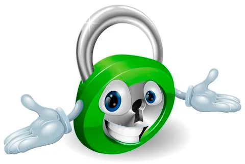 Smiling padlock character イラスト素材