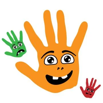 Smiling Palm Hand Stock Illustration