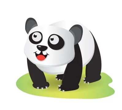 Smiling panda cartoon Stock Illustration