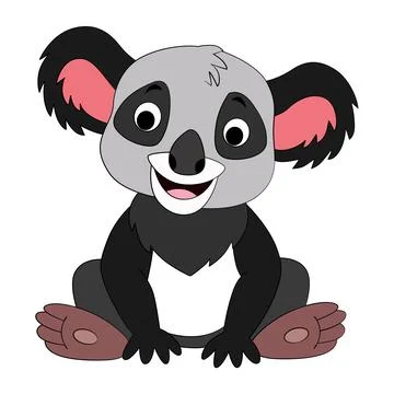A smiling panda on white background Stock Illustration