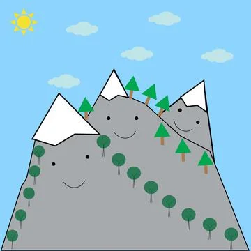 Smiling peaks Stock Illustration