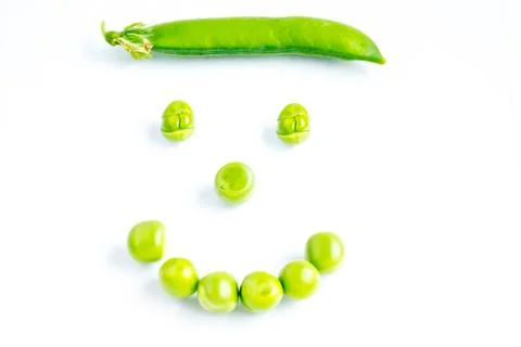 Smiling peas face Foto stock