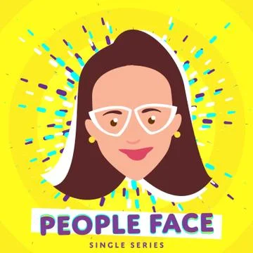 Smiling people face Stock Illustration