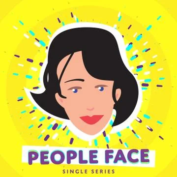 Smiling people face Stock Illustration