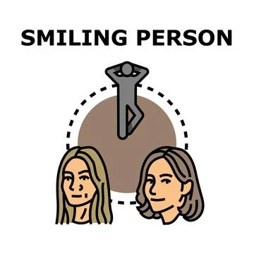 Smiling person concept vector illustration drawing Stock Illustration