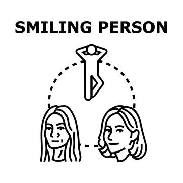 Smiling person concept vector illustration drawing Stock Illustration