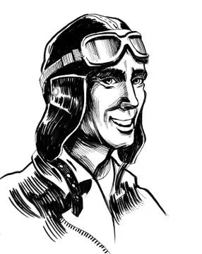 Smiling pilot Stock Illustration