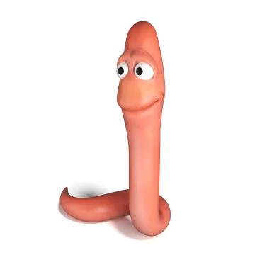 Smiling Pink Worm Stock Illustration
