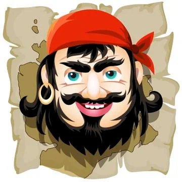 The Smiling Pirate Stock Illustration