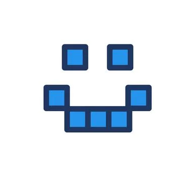Smiling Pixelated Robot Face Chatbot Avatar Stock Illustration
