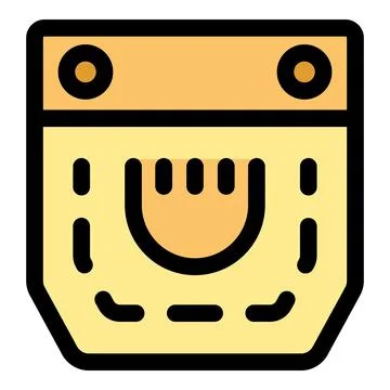 Smiling pocket icon with stitching details Stock Illustration