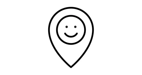 Smiling pointer animated outline icon Stock Footage 181074962