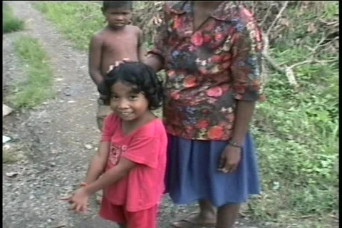 Smiling poor child Stock Footage 119659