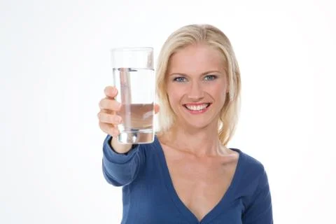 Smiling pretty model on isolated background Foto stock