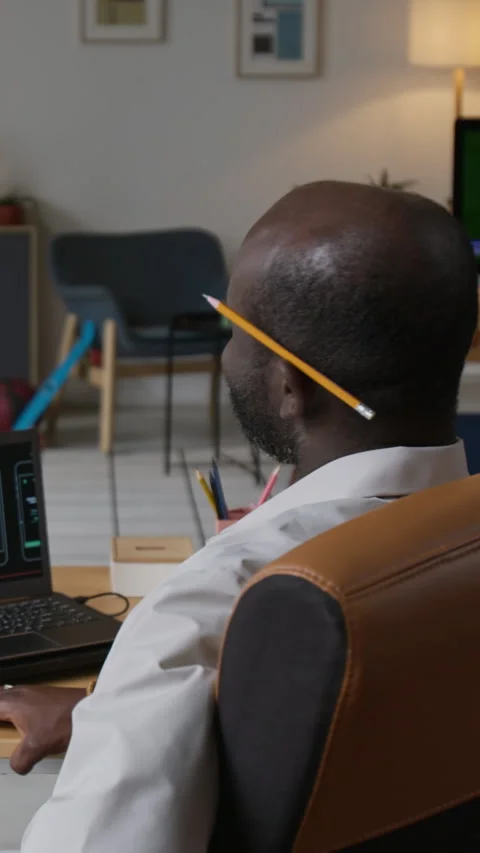 Smiling Programmer in Office Stock Footage 317326463