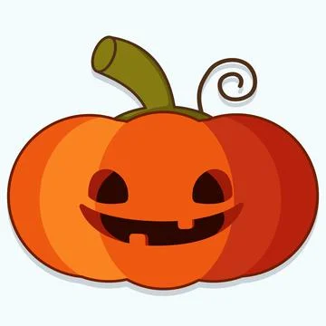 Smiling pumpkin. Cartoon flat vector illustration Stock Illustration