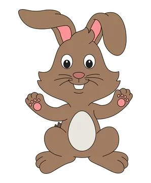 Smiling rabbit isolated on a white background Stock Illustration