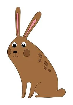 Smiling rabbit on sitting isolated on a white background Stock Illustration