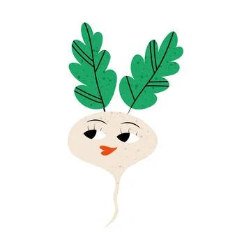 Smiling radish character. Stock Illustration